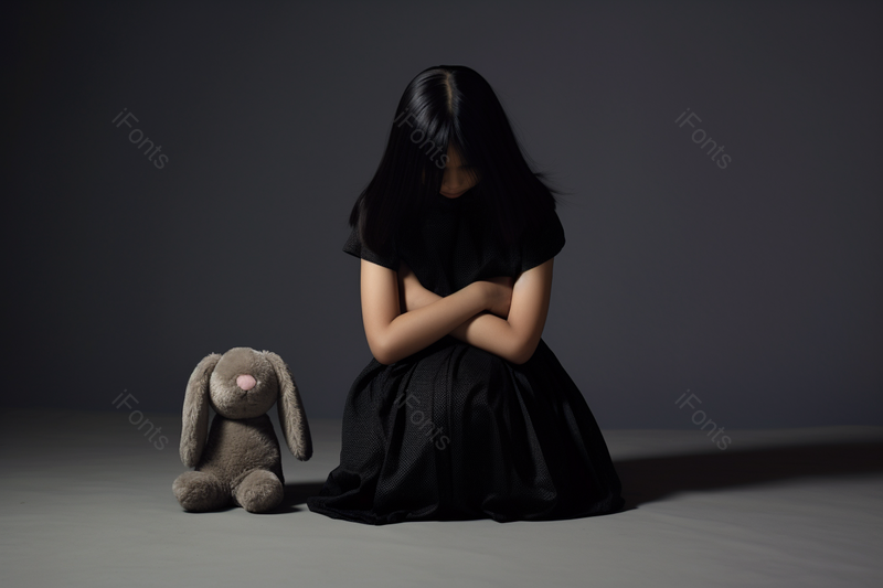 孤独儿童与玩偶的背影家暴问题生活摄影,高清,摄影图,摄影图片,图片大全,摄影图免费下载